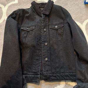 Black jeans fleece jacket